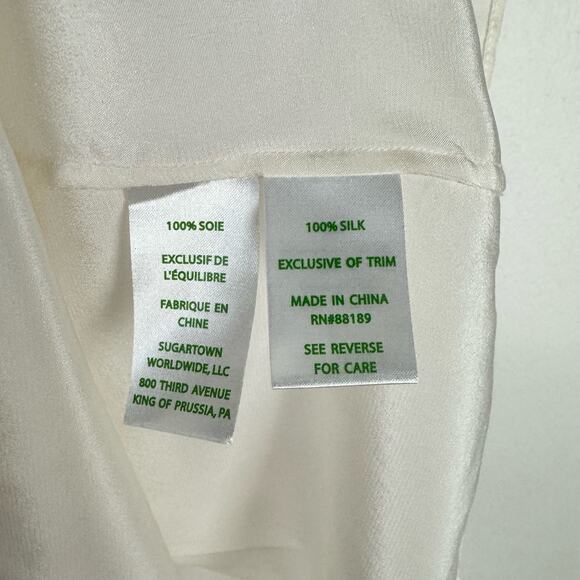 Lilly Pulitzer NWT Lachelle Top Ivory Cream 100% Silk Halter Slip Tank - Picture 10 of 11